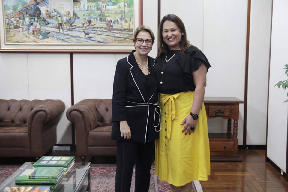 ﻿Prefeita cumpre agenda em Brasília e destaca apoio da ministra Tereza Cristina