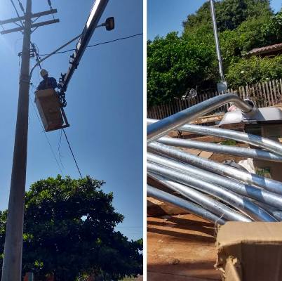 Prefeitura de Caracol instala lâmpadas de Led no município