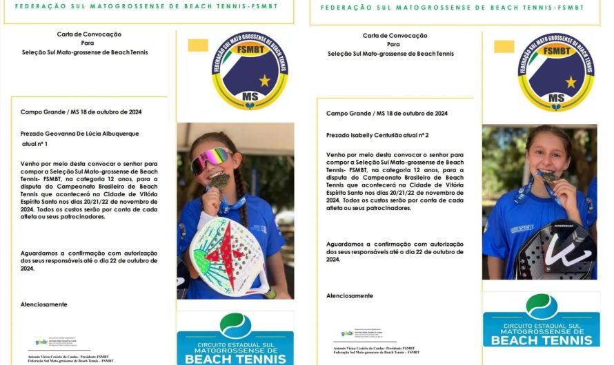 Atletas belavistenses são convocadas para seleção sul-matogrossense de Beachtennis