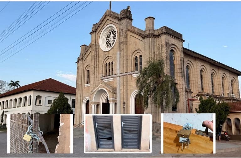 Matriz Santo Afonso é alvo de vandalismo e tentativa de furto durante a madrugada